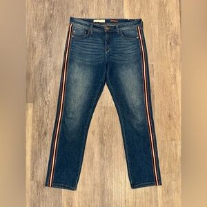 Anthropologie Pilcro Mid-Rise Side-Striped Slim Boyfriend Jeans